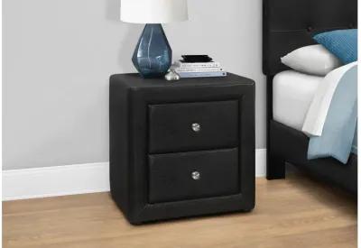 Black Leather-Look Nightstand