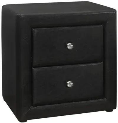 Black Leather-Look Nightstand