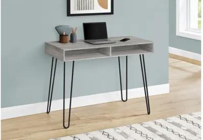 Grey & Black Metal Computer Desk