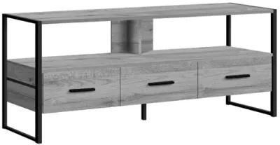 Grey & Black Metal TV Stand