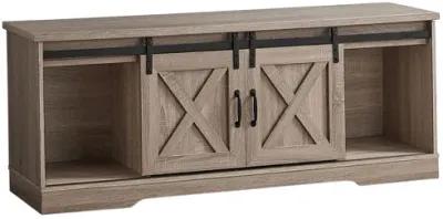 Tv Stand - 60"L / Dark Taupe With 2 Sliding Doors