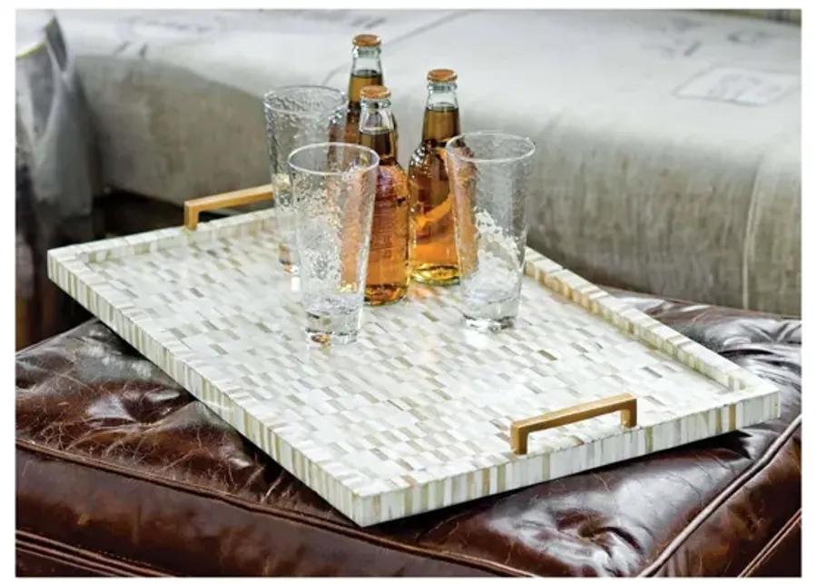 Multi-Tone Bone and Brass Tray by Regina Andrew