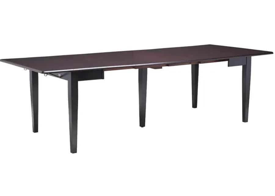 Saber-II Table with 5 Leaves + 4 Chairs by Gascho in Cherry Wood with Auburn & Onyx Finish