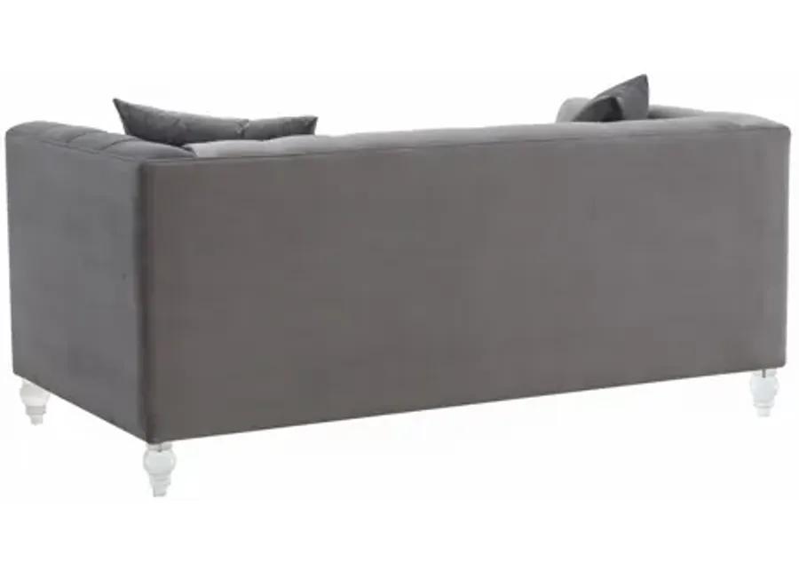 Bea Grey Velvet Loveseat