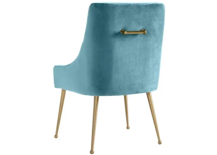 Beatrix Sea Blue Velvet Side Chair