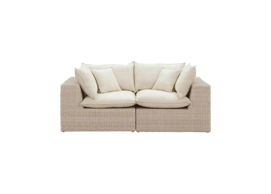 Cali Natural Wicker Outdoor Modular Loveseat