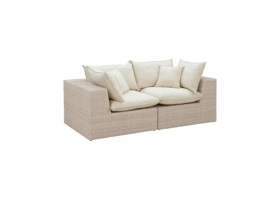 Cali Natural Wicker Outdoor Modular Loveseat