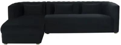 Callie Black Velvet Sectional with Left Arm Facing Chaise