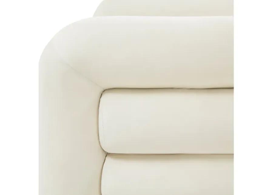 Curves Cream Velvet Lounge Chair