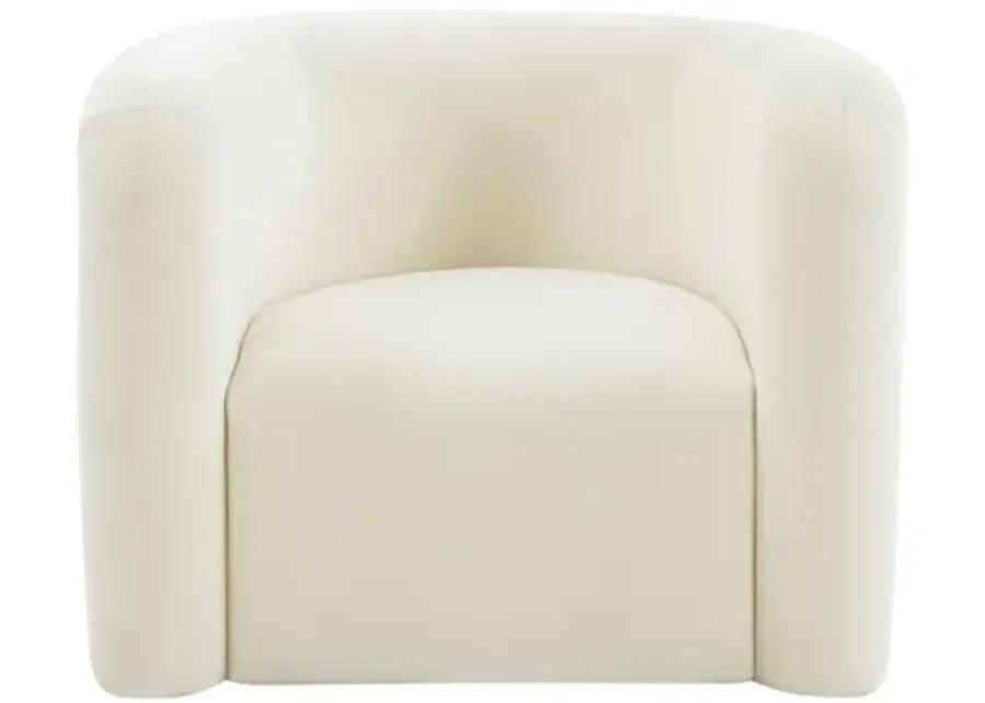 Curves Cream Velvet Lounge Chair