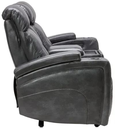 Astro Grey Dual Power Reclining Console Loveseat