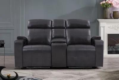 Astro Grey Dual Power Reclining Console Loveseat