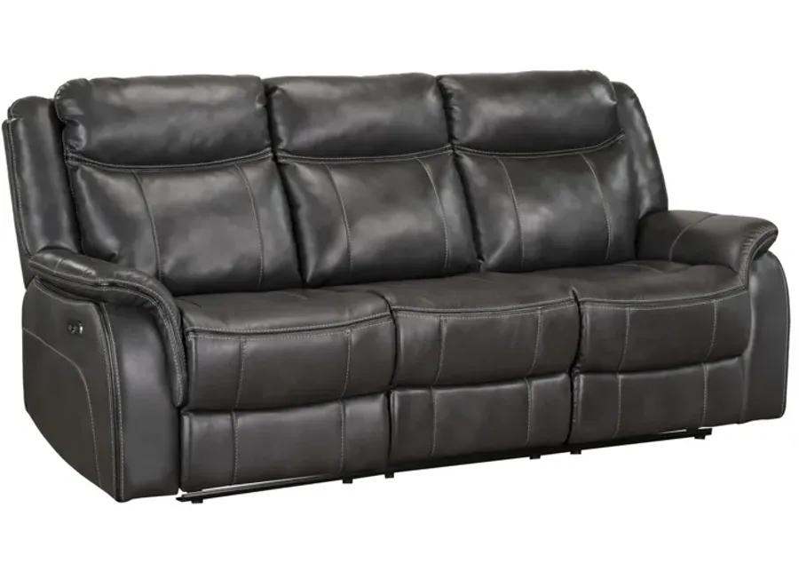 Avalon Charcoal Reclining Sofa with Drop Down Table