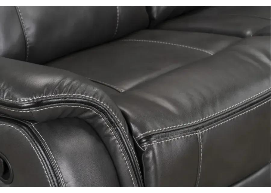 Avalon Charcoal Reclining Sofa with Drop Down Table