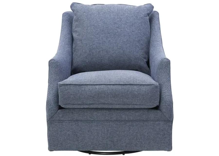 Kara Navy Swivel Chair by Rowe