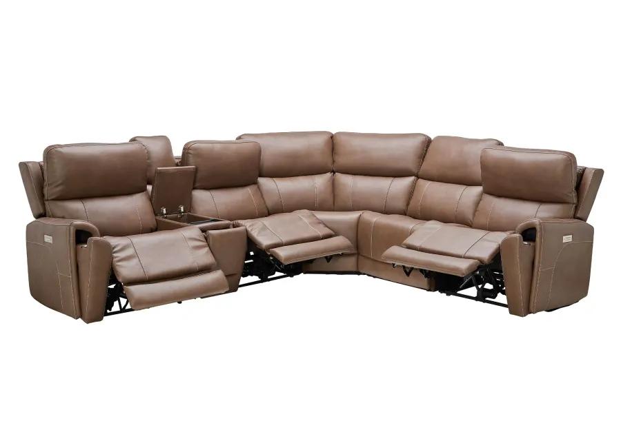 Troy 6-Piece Triple Power Reclining Sectional with Three Recliners