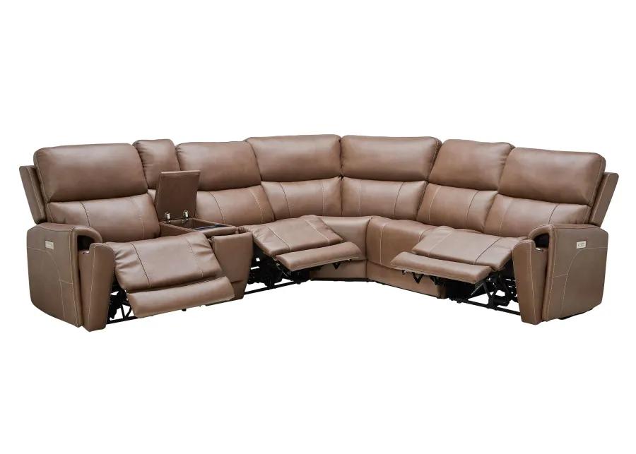 Troy 6-Piece Triple Power Reclining Sectional with Three Recliners