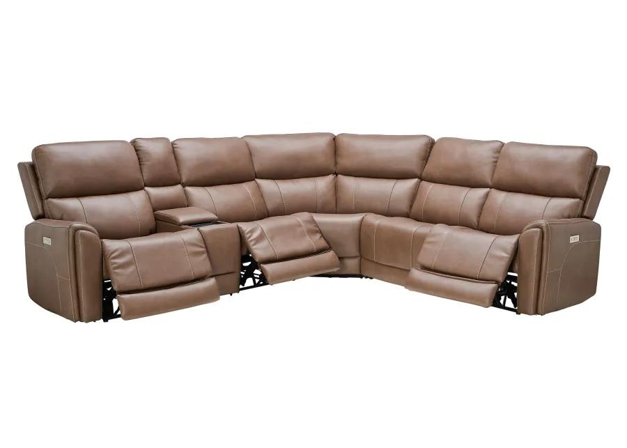 Troy 6-Piece Triple Power Reclining Sectional with Three Recliners