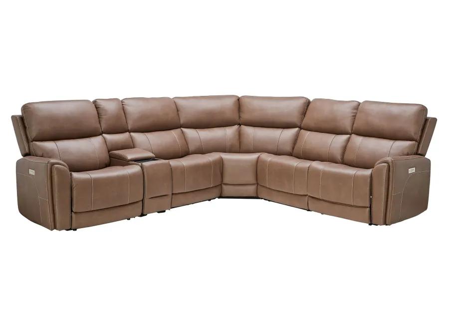 Troy 6-Piece Triple Power Reclining Sectional with Three Recliners