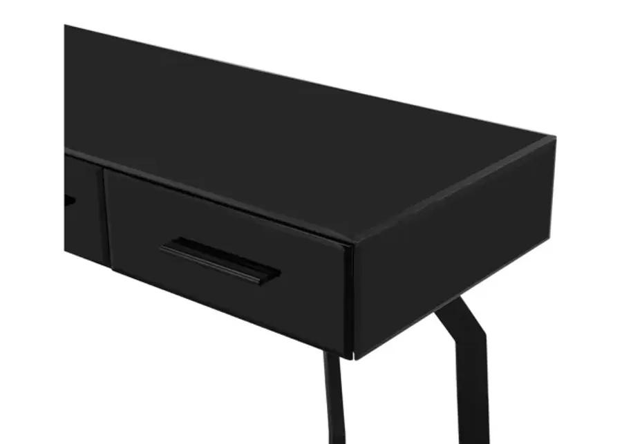 Santana Black Glass Desk Console Table