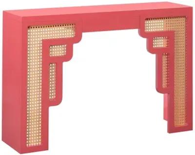 Suzie Cream & Rattan Console Table