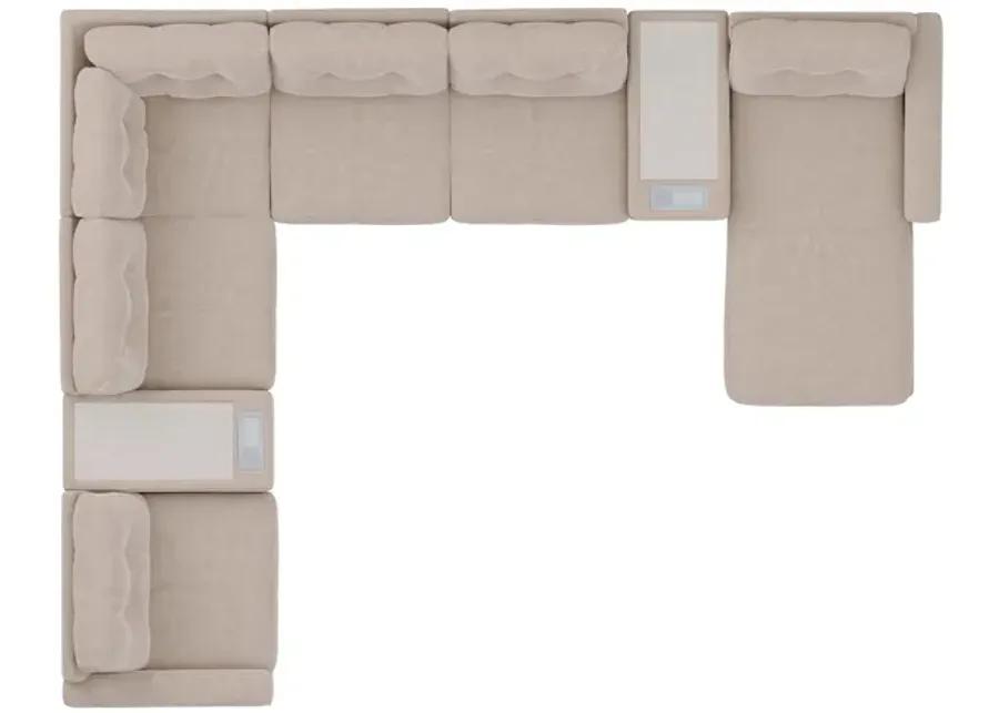 ModularOne Stone 8-Piece Sectional with E-Console & Left Arm Facing Chaise