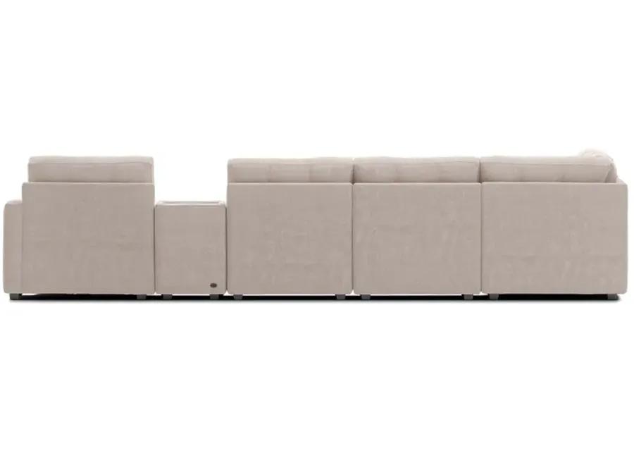 ModularOne Stone 8-Piece Sectional with E-Console & Left Arm Facing Chaise