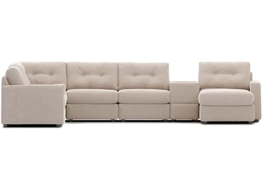 ModularOne Stone 8-Piece Sectional with E-Console & Left Arm Facing Chaise