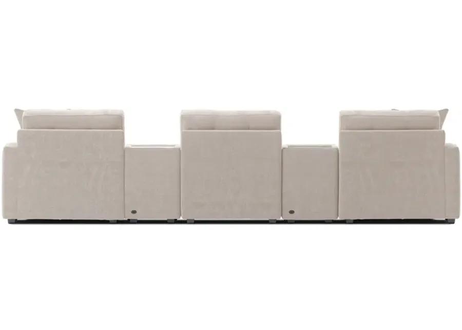 ModularOne Stone 5-Piece Sectional with E-Console & Dual Chaise