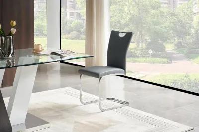 Rossi Rectangular Table + 4 Dark Grey Chairs