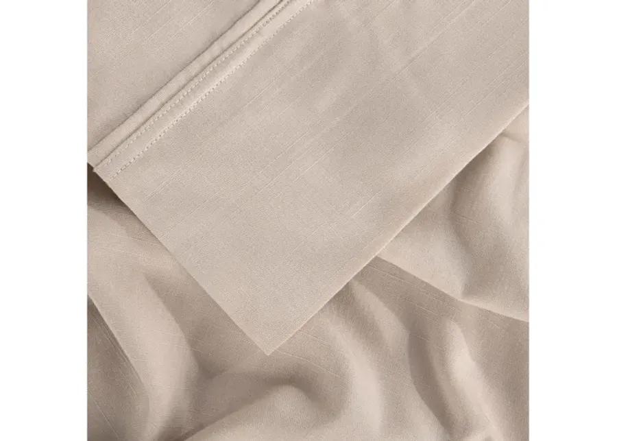 Hyper-Linen Medium Beige Queen Sheet Set by BEDGEAR