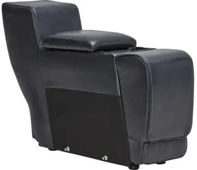 Maddox Navy Leather Triple Power Reclining Console Loveseat