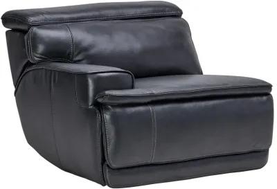 Maddox Navy Leather Triple Power Reclining Console Loveseat