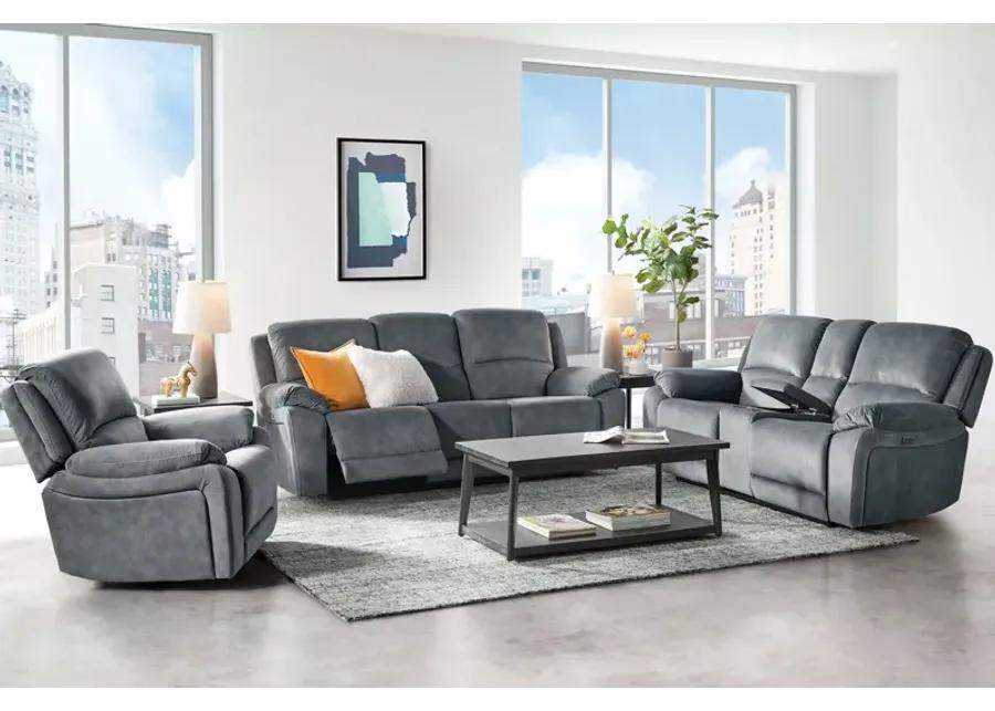 Carter Steel Power Reclining Sofa