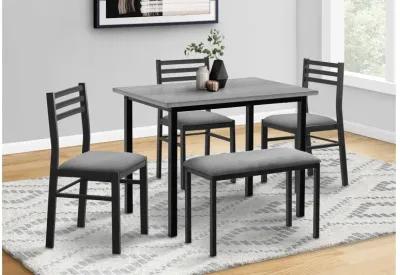 5-Piece Grey & Black Dining Set