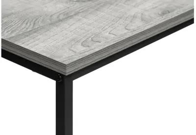 Black Metal Console Table with Grey Top