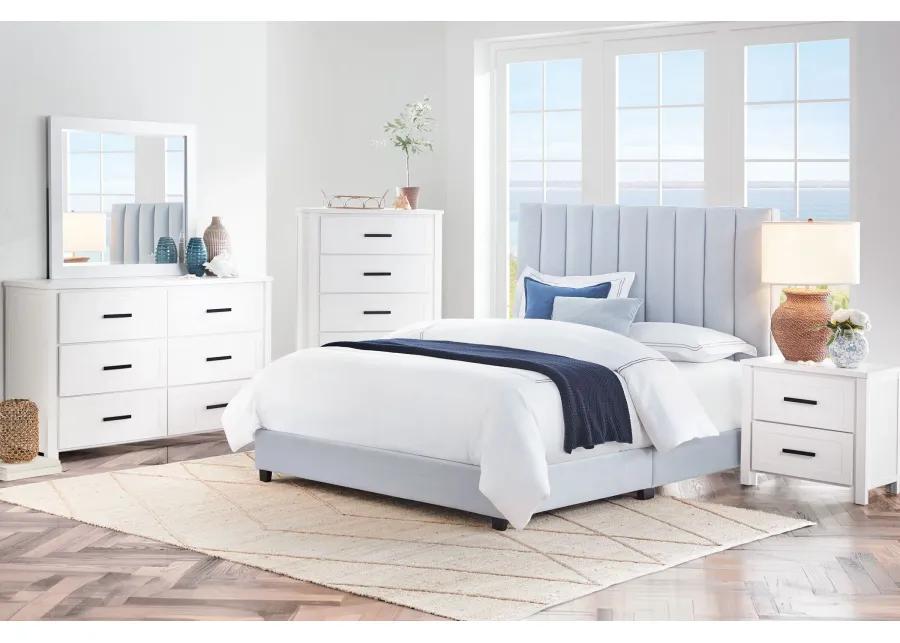 Byrnn Blue Upholstered Full Bed