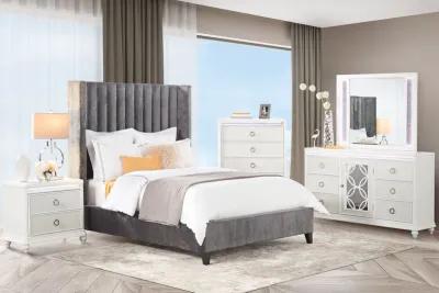 Mari Grey Upholstered King Bed