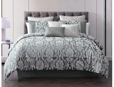 Domauri 9pc Queen Comforter Set  Gray