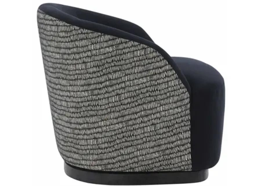 Reese Black Velvet Swivel Chair