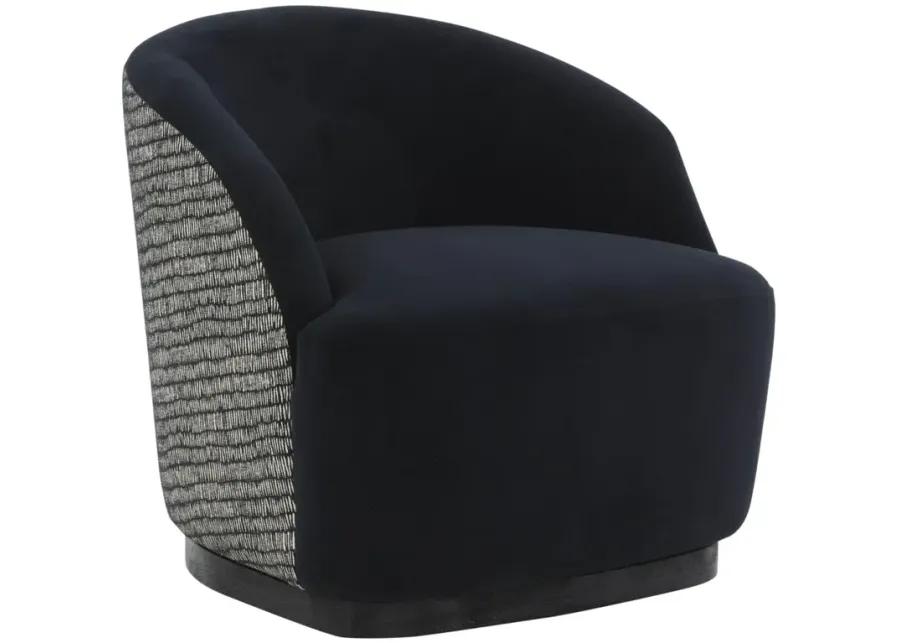 Reese Black Velvet Swivel Chair