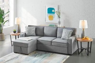 Piper Grey 2-Piece Sleeper Sofa with Storage Chaise