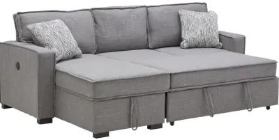 Piper Grey 2-Piece Sleeper Sofa with Storage Chaise