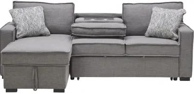 Piper Grey 2-Piece Sleeper Sofa with Storage Chaise