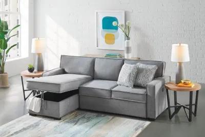 Piper Grey 2-Piece Sleeper Sofa with Storage Chaise