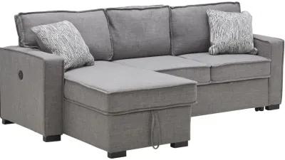 Piper Grey 2-Piece Sleeper Sofa with Storage Chaise