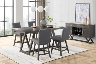 Emmy Counter Table + 4 Swivel Grey Stools