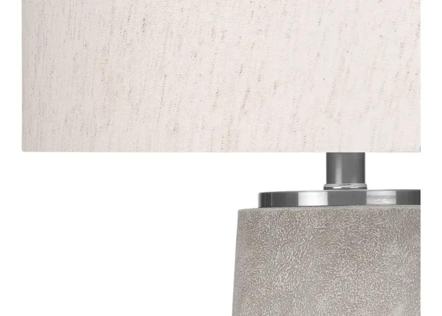 Grey Resin Cylinder Table Lamp