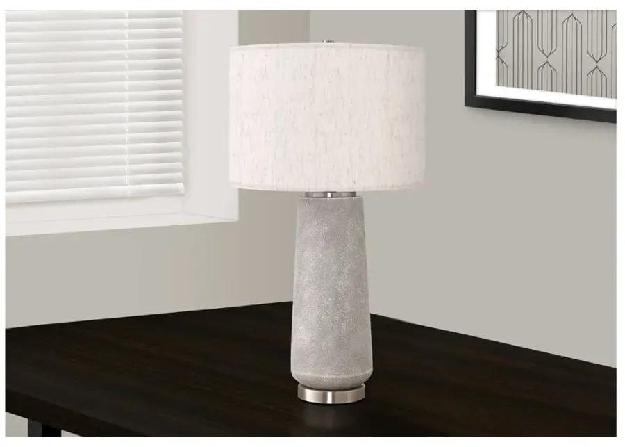 Grey Resin Cylinder Table Lamp