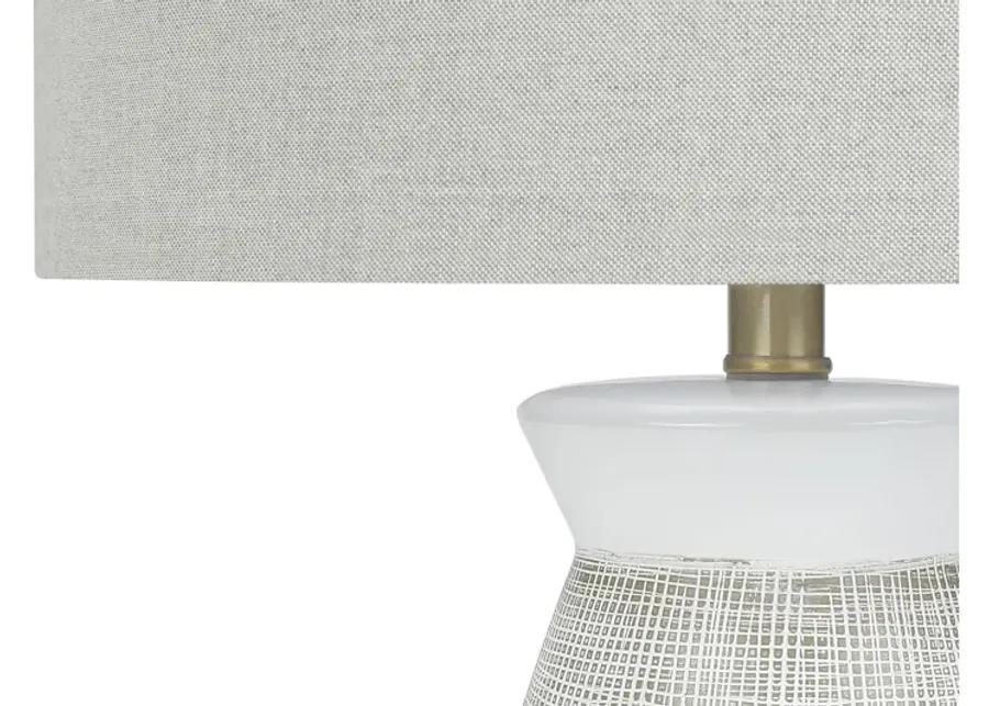 White & Grey Textured Ceramic Table Lamp